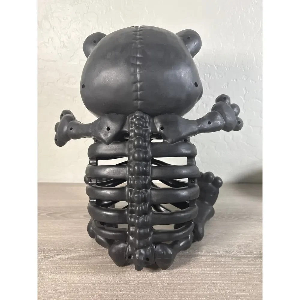 Halloween Skeleton Teddy Bear Decoration Prop Plastic‎ Blow Mold 14” Rare HTF